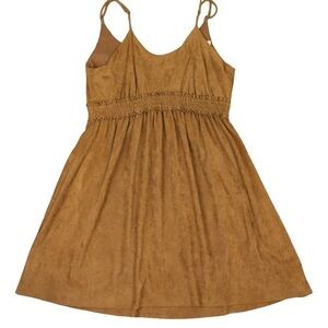 THE KORNER Faux Suede Spaghetti Strap Dress, Size Small